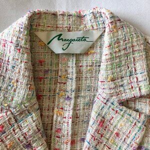 Margareta | VINTAGE "Tabitha" Rainbow confetti-coloured Tweed Jacket | Size 10